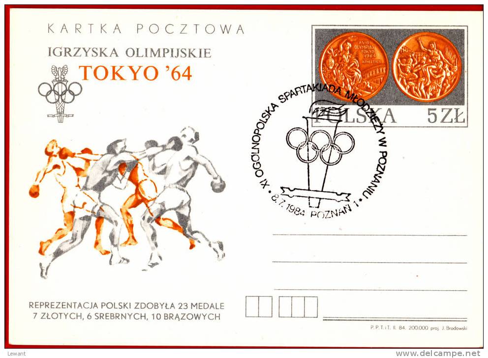 SC Poland Postcard Special Cancellation - Emblem Of Sport - Stamped Stationery