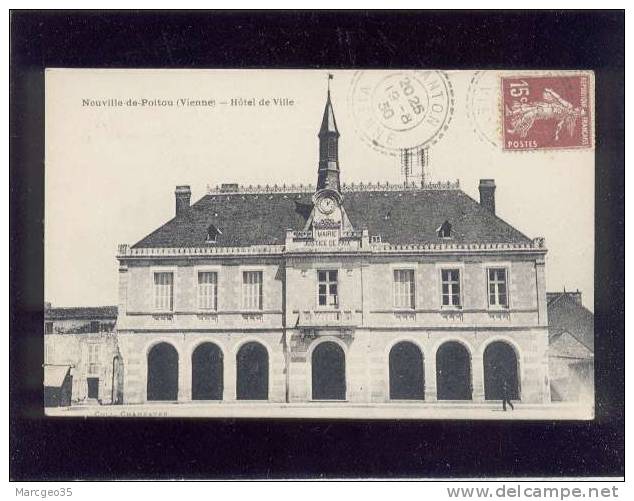 Neuville De Poitou Hôtel De Ville édit.champaver Belle Carte - Neuville En Poitou