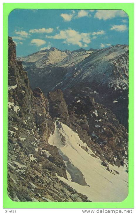 ROCKY MOUNTAINS, CO - MAJESTIC LONG´S PEAK FROM ROCK CUT SHOWING FORET CANYON - SANBORN SOUVENIR CO - - Rocky Mountains