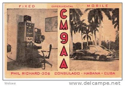 Cu037/ KUBA -  QSL-Bildkarte 1949 Mit Werbestempel Für Cuba-Zucker (sugar, Azucar)in, Tschechoslowakei) - Covers & Documents