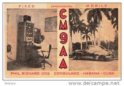 Cu037/ KUBA -  QSL-Bildkarte 1949 Mit Werbestempel Für Cuba-Zucker (sugar, Azucar)in, Tschechoslowakei) - Briefe U. Dokumente