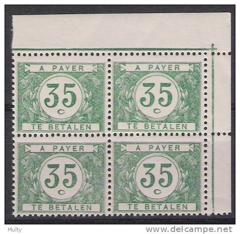 Belgie OCB TX36 (**) In Blok Van 4. - Timbres