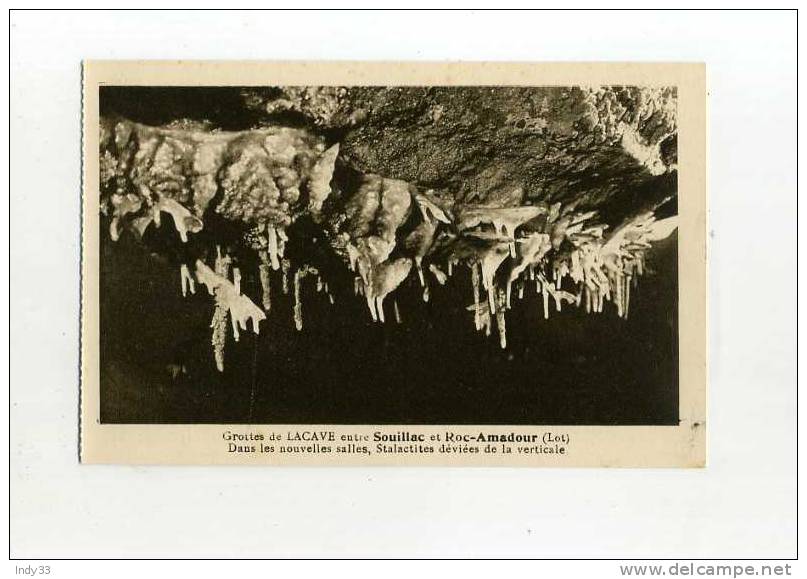 - FRANCE 46 . GROTTES DE LACAVE . DANS LES NOUVELLES SALLES STALACTITES DCEVIEES DE LA VERTICALE . - Lacave