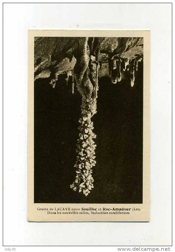 - FRANCE 46 . GROTTES DE LACAVE . DANS LES NOUVELLES SALLES STALACTITES CORALIFORMES . - Lacave