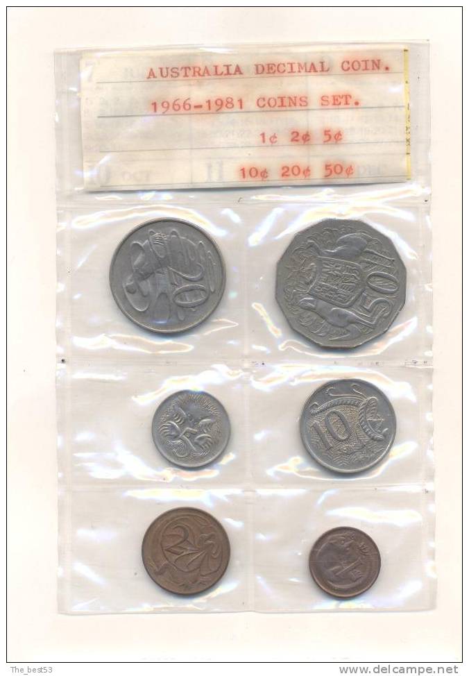 Série De 6 Monnaies De Circulation  Autralie - Other & Unclassified