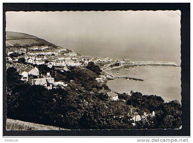 Real Photo Postcard New Quay Cardiganshire Wales Pier - Jetty - Lifeboat House ?- Ref 201 - Cardiganshire
