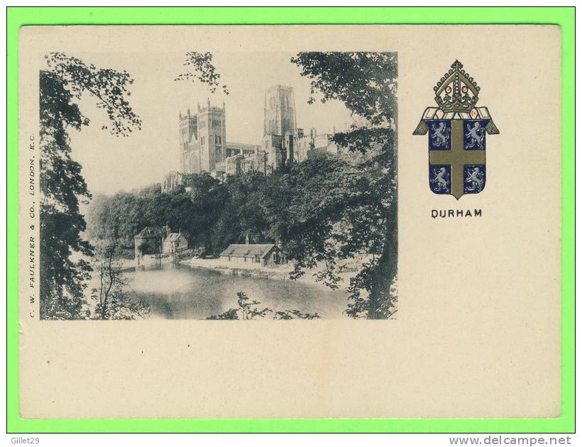 DURHAM, ENGLAND - CATHEDRAL AND THE CREST - C.W. FAULKNER & CO - UNDIVIDED BACK - - Other & Unclassified