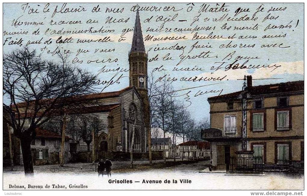 82 GRISOLLES AVENUE DE LA VILLE 1906 EDIT DELMAS - Grisolles