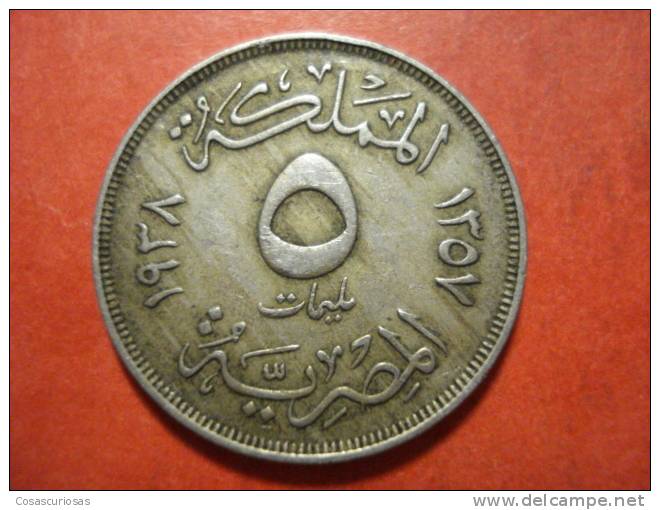 1470   EGYPT EGYPTE EGIPTO   5  MILLIEME      AÑO / YEAR  1938 VF - Aegypten