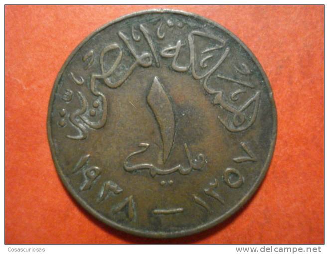 1476   EGYPT EGYPTE EGIPTO   1  MILLIEME      AÑO / YEAR  1938 VF++ - Egipto