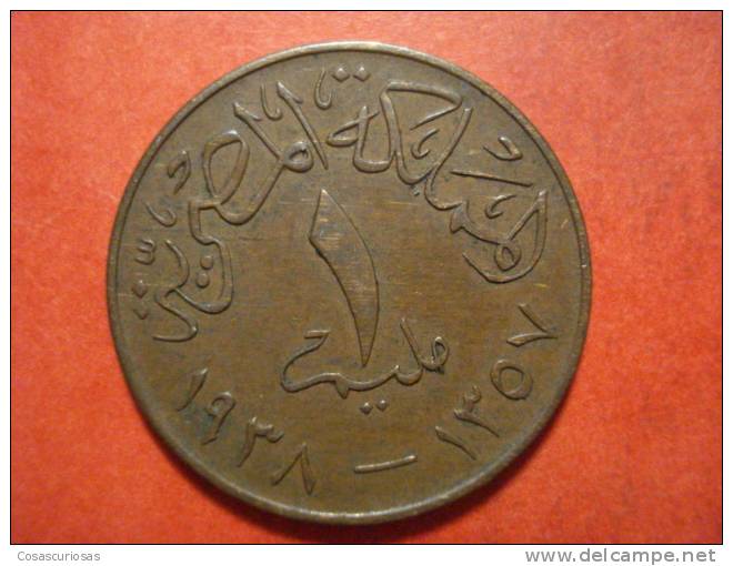 1478   EGYPT EGYPTE EGIPTO   1  MILLIEME      AÑO / YEAR  1938   XF- - Aegypten