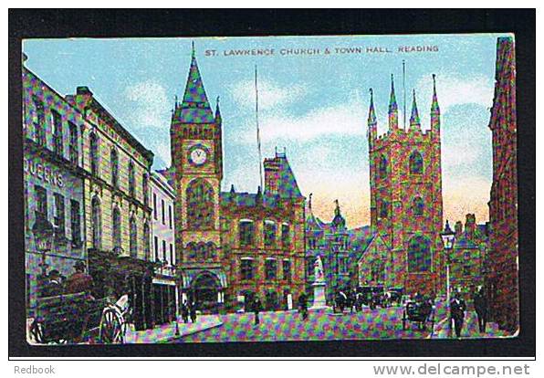 Early Postcard St Lawrence Church & Town Hall Reading Berkshire - Ref 203 - Reading