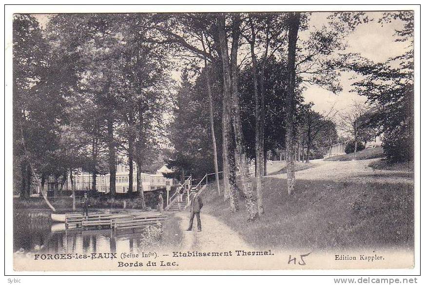 FORGES LES EAUX - Etablissement Thermal, Bords Du Lac (1910) - Forges Les Eaux