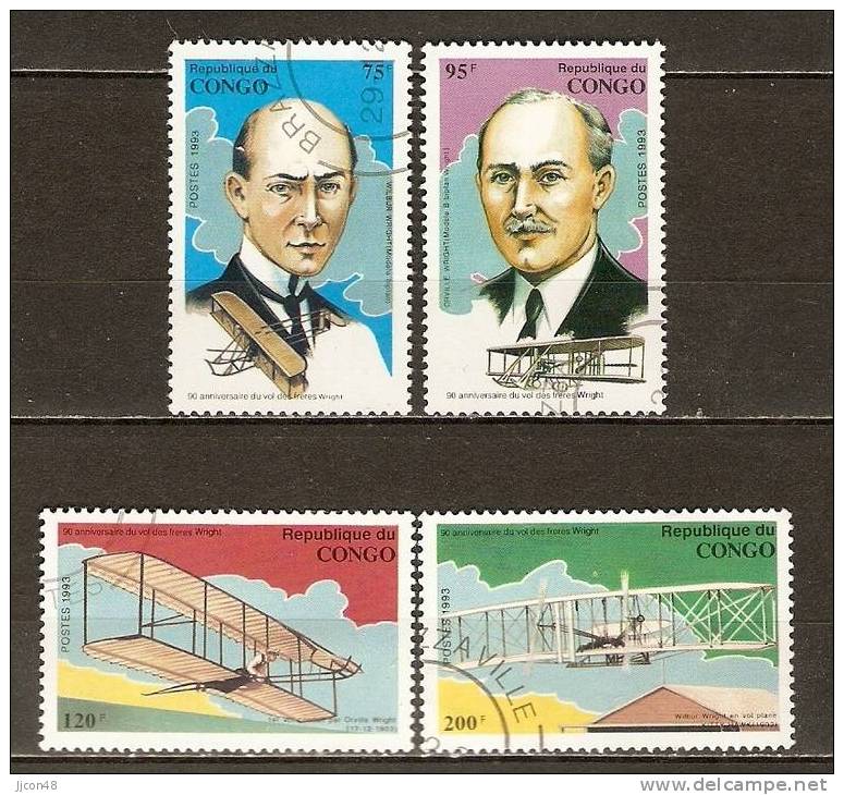 Congo 1993 "90th Ann Of 1st Flight."  (o) - Used