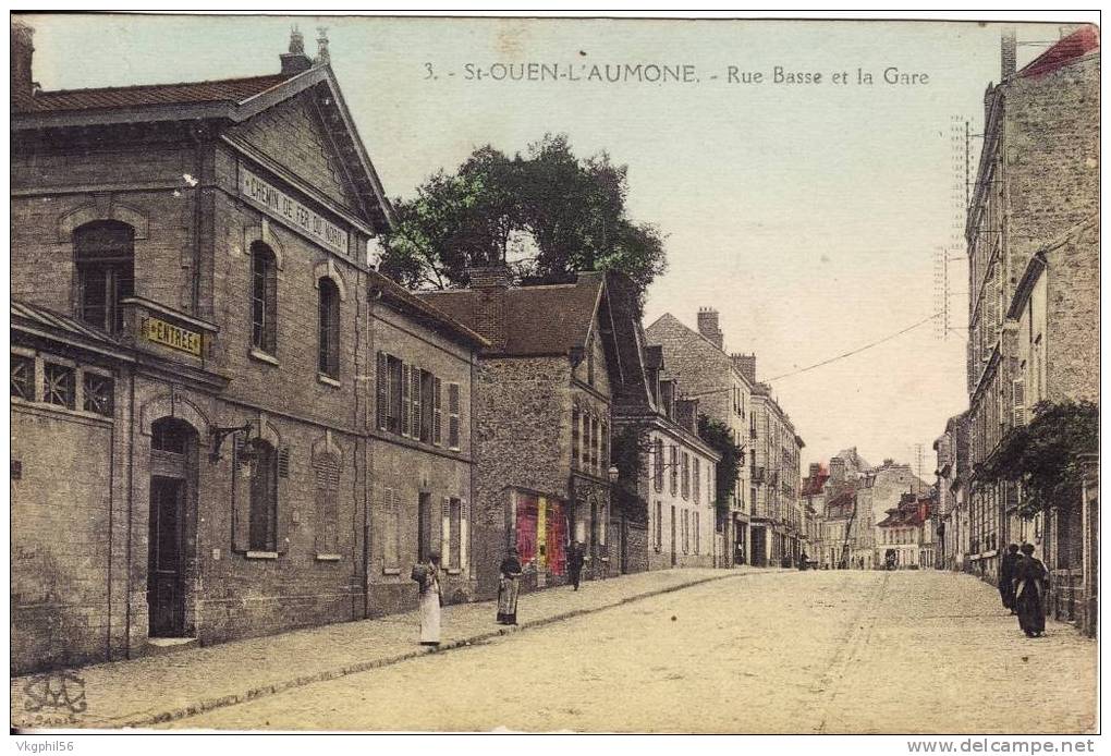 Très Belle Carte De La Rue Basse Et De La Gare - Saint-Ouen-l'Aumône