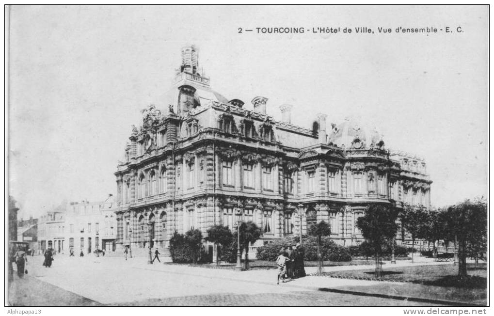 Cpa 59 TOURCOING Hotel De Ville Vue D'ensemble - Tourcoing