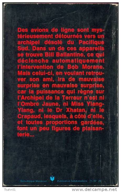 BOB MORANE " L´ARCHIPEL DE LA TERREUR " MARABOUT-POCKET  N° 99  TYPE 8 OU 9 - Adventure