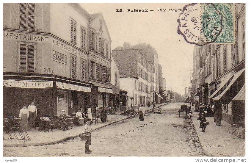 92 PUTEAUX Rue Magenta Cpa Animée - Puteaux