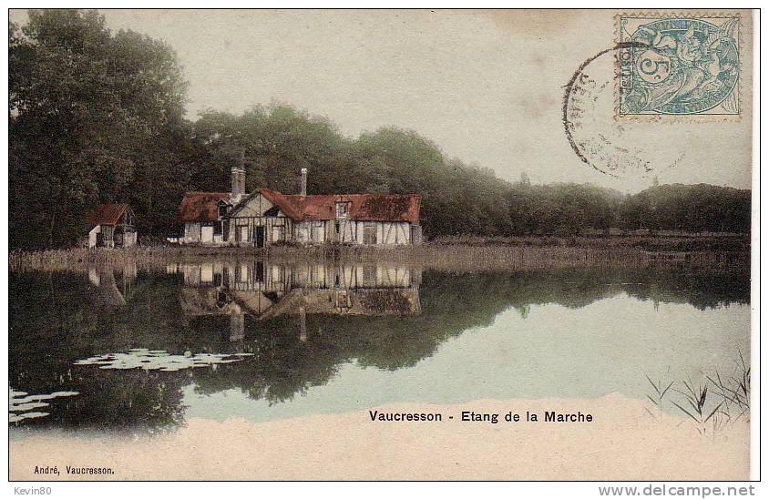 92 VAUCRESSON Etang De La Marche Cpa Couleur - Vaucresson