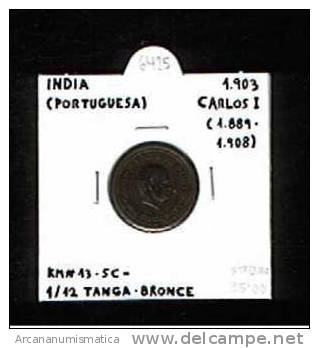 INDIA  (PORTUGUESA)  1/12 TANGA   BRONCE  1.903  KM#13   SC-/UNC-       DL-6425 - India