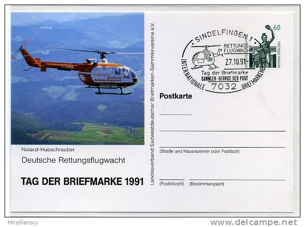 ENTIER POSTAL  ALLEMAGNE HELICOPTERE - Helicopters