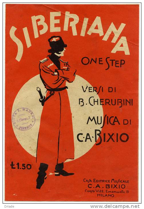 SPARTITO MUSICALE LA SIBERIANA VERSI DI B. CHERUBINI MUSICA DI C.A.BIXIO MILANO ANNO 1928 - Folk Music