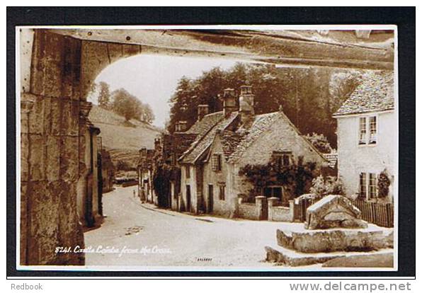 Real Photo Postcard Cottages Castle Combe From The Cross Wiltshire - Ref 206 - Other & Unclassified