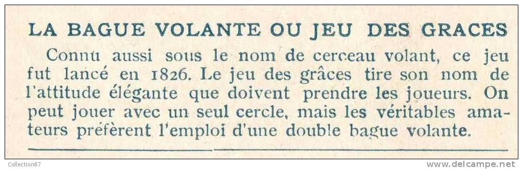 CARTE PUBLICITAIRE - BELLE JARDINIERE à PARIS - SPORT Et JEUX  De LA BAGUE - CERCEAU - VOIR DOS PUBLICITE & REGLE Du JEU - Autres & Non Classés