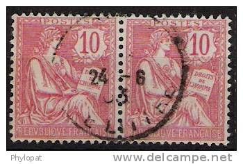 FRANCE 1902 N°124 Bloc De 2 Beau Centrage @  Affaire 25% Cote - 1900-02 Mouchon