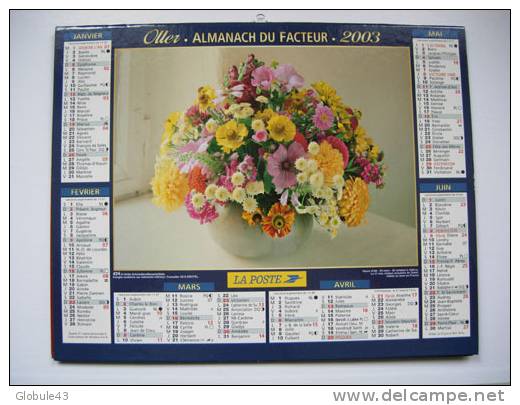 ALMANACH DU FACTEUR LA POSTE 2003 FLEURS - Otros & Sin Clasificación