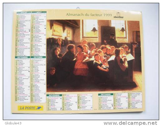 ALMANACH DU FACTEUR LA POSTE 1999 SALLE DE CLASSE ECOLE - Autres & Non Classés