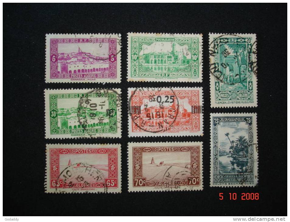 Algeria  1936 8 Values Used  5c, 10c, 20c, 30c, 50c, 65c, 70c, 75c. - Oblitérés