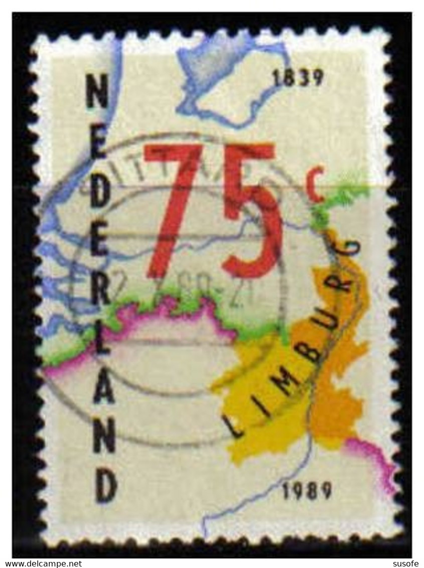 Holanda 1989 Scott 750 Sello º Limburg Conjunta Con Belgica Mapa Michel 1370 Yvert 1340 Nederland Stamps Timbre Pays-Bas - Oblitérés