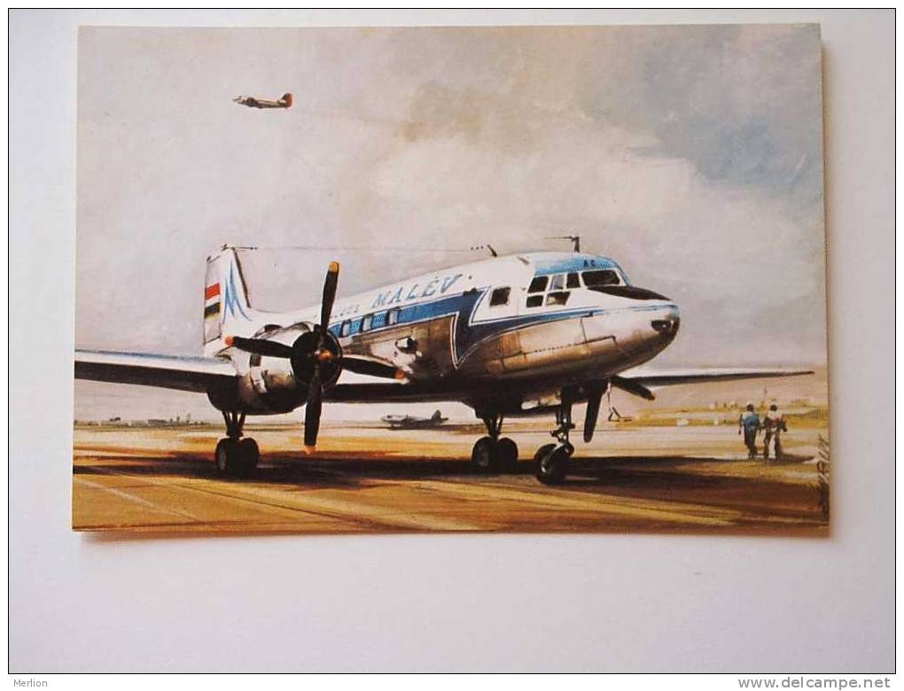 ILYUSHIN IL-14  1957-68   MALEV Hungarian Airline Issue  VF Cca 1970   D32745 - 1946-....: Era Moderna