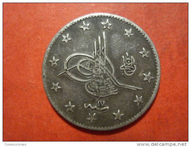 1508 TURKEY TURQUIA    2 PIASTRAS SILVER COIN PLATA     AÑO / YEAR  1293 - 17 EGIRA  EF - Turkey