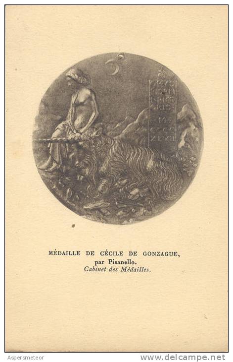 MEDAILLE DE CECILE DE GONZAGUE PAR PISANELLO - CABINET DES MEDAILLES CPA 1900 NEUVE TBE UNCIRCULATED - Munten (afbeeldingen)