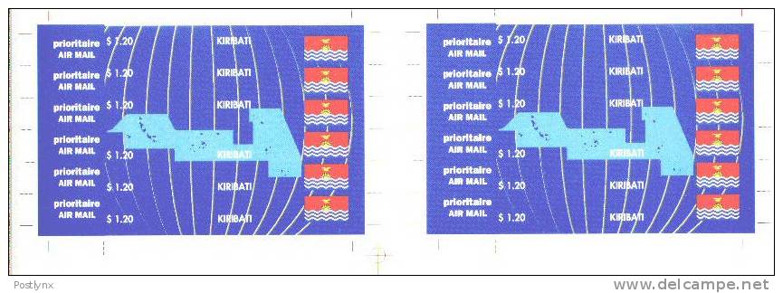 KIRIBATI 1993, Maps & Flags $1.20,IMPERF PROOF PAIR    [epreuve,Druckprobe, Prueba,prova,proeven] - Kiribati (1979-...)