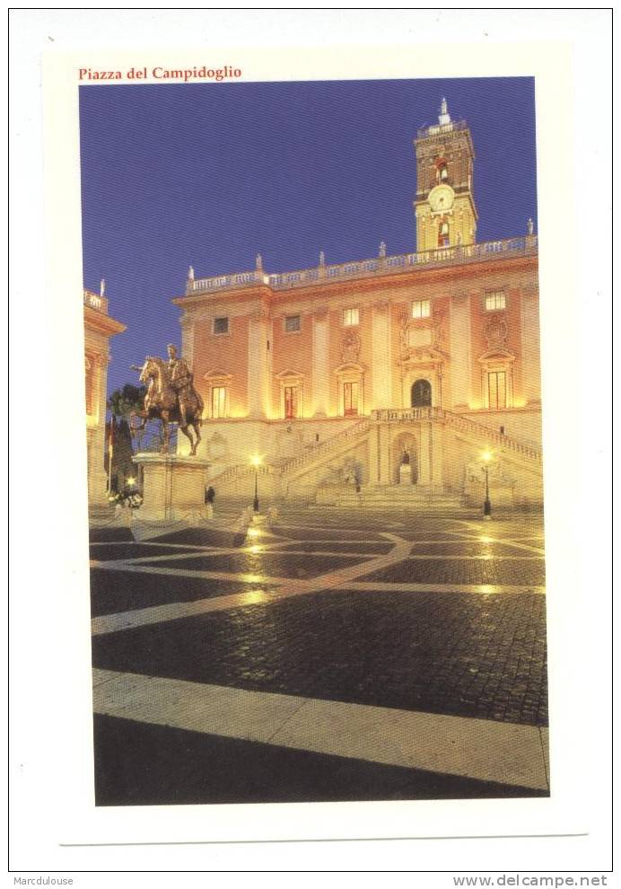 Roma. Rome. Piazza Del Campidoglio. Square, Place, Platz, Plein. Notte, By Night, La Nuit, 's Nachts. - Places