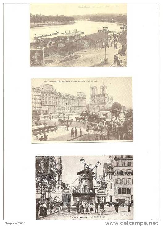 Paris Divers ~~ Lot De 6 Reproduction Avec Trés Belles Animations - Sets And Collections