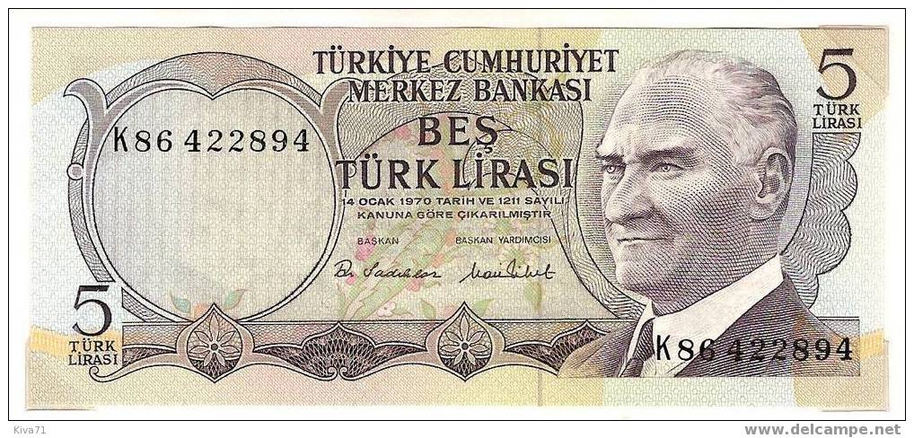 5 Lira "TURQUIE"  P185  UNC    Ro64 - Turkey
