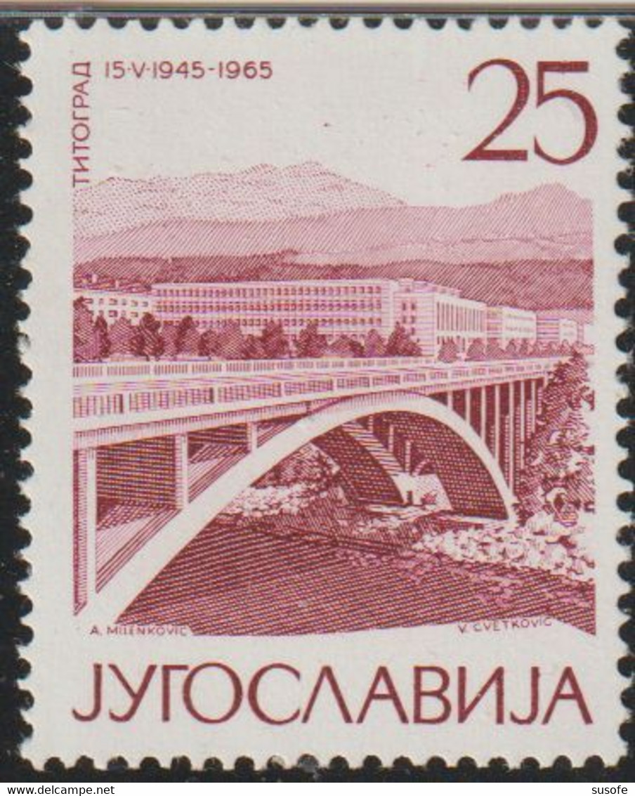 Yugoslavia 1965 Scott 761 Sello ** Vistas Ciudades Puente Titograd (Podgorica) Michel 1106 Yvert 1006 Jugoslavija Stamps - Neufs