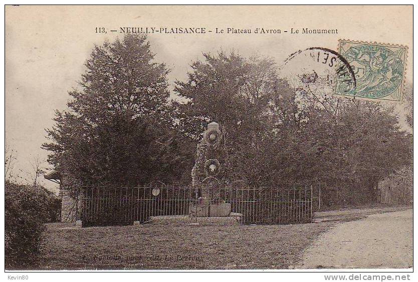 93 NEUILLY PLAISANCE Le Plateau D'Avron Le Monument - Neuilly Plaisance