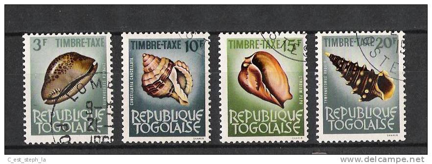 TOGO (Taxe) 1964-65 Coquillages (o) 64, 67 à 69 (4v) - Coneshells