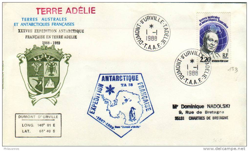 Expedition En Terre Adélie: TA 38 1988( Taaf53) - Autres & Non Classés