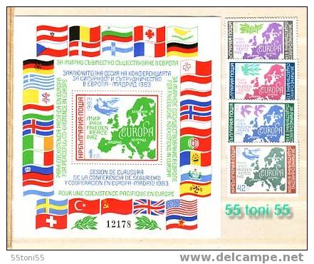 BULGARIA EUROPA -KZSE MADRID 1983   (Pigeon Of Picasso)   4v.+ S/S - MNH - Duiven En Duifachtigen