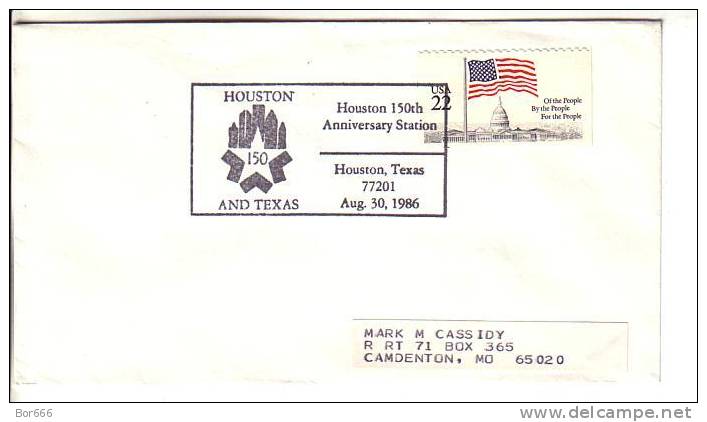 USA Special Cancel Cover 1986 - Houston 150th Anniversary - Sobres De Eventos