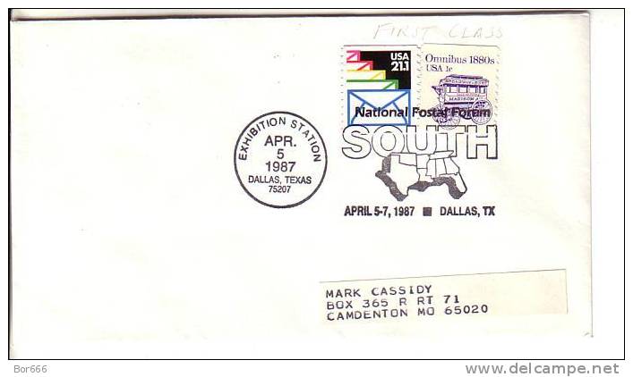 USA Special Cancel Cover 1987 - National Postal Forum - Dallas - Autres & Non Classés