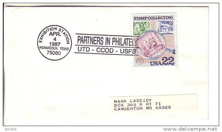 USA Special Cancel Cover 1987 - Partners In Philately UTD - CCOD - USPS - Richardson - Other & Unclassified