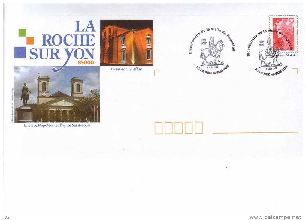 LA ROCHE SUR YON (VENDEE) : Oblitération Temporaire 2008 NAPOLEON Sur PAP CONCORDANT - Napoléon