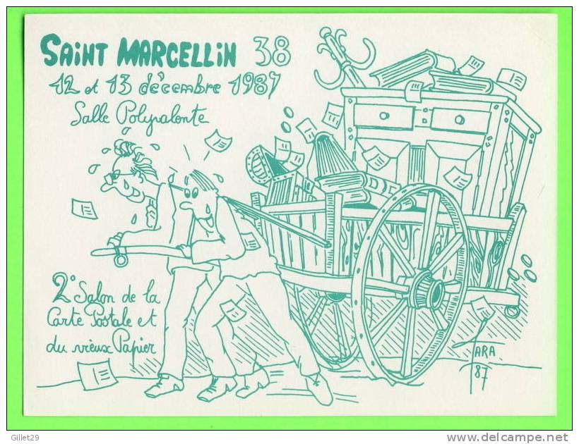 SAINT-MARCELLIN (38) - 2e SALON CARTE POSTALE ET VIEUX PAPIERS 1987 - BON POUR 50% RÉDUCTION SUR ENTRÉE - R. FARABOZ - - Saint-Marcellin